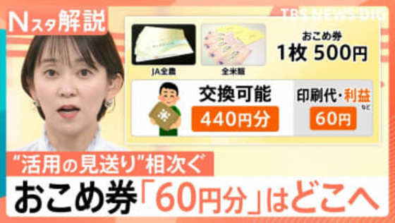 1枚500円なのに交換は440円分…農水大臣が「おこめ券」にこだわる理由、百貨店商品券との違い【Nスタ解説】