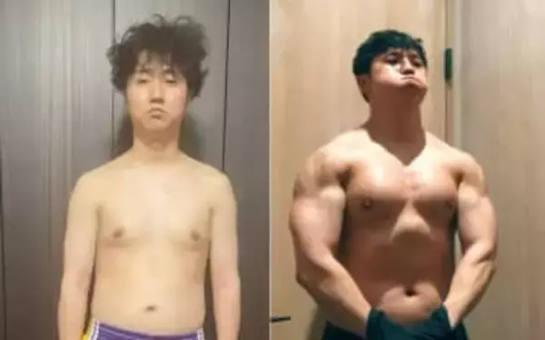 【 コロチキ・西野 】 「筋トレ歴０日」→「２年半」　ビフォーアフター画像に反響　「でかくなっていますね！」「すごすぎ！」「若返りが半端ない！」