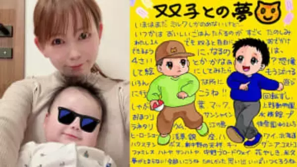 【 中川翔子 】　双子との〝4歳のお出かけ〟を夢見る絵日記公開　「江ノ島、浅草、サンシャイン…」〝親子お出かけ〟へ