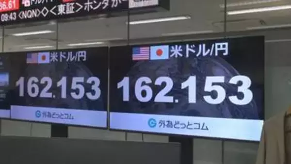 【速報】一時1ドル＝162円30銭台まで円安進行　約39年半ぶりの水準に