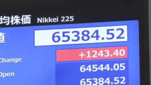 日経平均株価、一時1500円超の値上がり　先週末の2600円超安からの買い戻しで