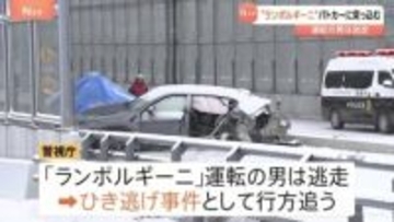 ランボルギーニがパトカーに突っ込み…5人重軽傷 乗用車とタクシーも巻き込まれる　運転手の男が逃走中 ひき逃げ事件として捜査