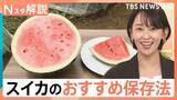 「スイカをおいしく食べるには…「できるだけ早く！」常温保存で大丈夫？カットスイカの保存方法は？【Nスタ解説】」の画像1