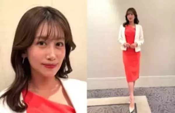 【 中川安奈 】 「素敵なパーティーの司会をさせていただきました♥　たまには白ジャケットでかっちりと！」　オフショットに反響　「エレガントで素敵」