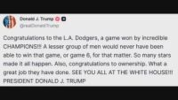 トランプ大統領もドジャースのワールドシリーズ連覇を祝福「おめでとう素晴らしいチャンピオンたち」