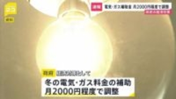 【速報】電気・ガス料金の補助 月に2000円程度で調整　政府の経済対策