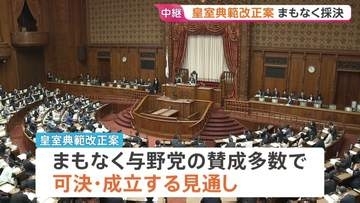 皇室典範改正案まもなく可決・成立へ　午前中には「国旗損壊罪」法が成立　一部の野党から「表現の自由」や「思想の自由」を侵害しかねないとの指摘も