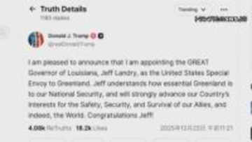 トランプ大統領　ルイジアナ州知事をグリーンランド担当特使に任命　“領有”に改めて意欲か