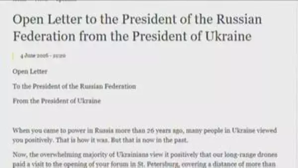 ゼレンスキー大統領がプーチン大統領に公開書簡　首脳レベルでの和平交渉呼びかけ