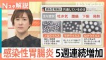 吐き気、下痢、発熱…「感染性胃腸炎」が増加傾向　スマホに付着したウイルスにも注意！【Nスタ解説】
