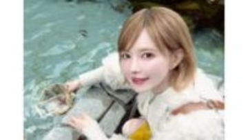 【 益若つばさ 】　「生まれて初めてお金も洗いました」仙台日帰り開運旅で神社巡り　牛タンにも舌鼓