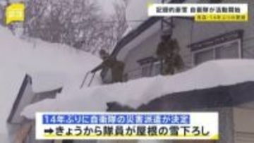 “災害級の大雪”青森で14年ぶり自衛隊の災害派遣　今季の積雪は歴代4位・183センチに　隊員が屋根の雪下ろす
