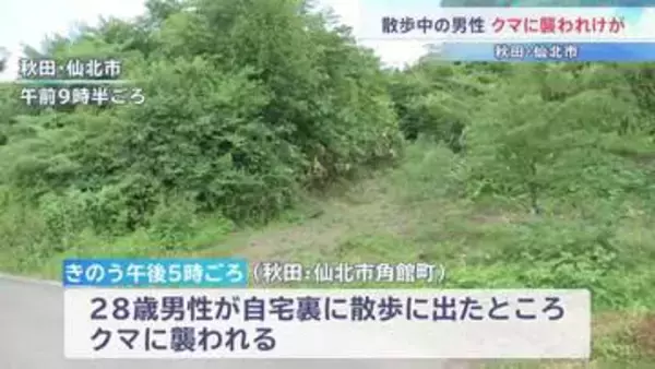 散歩中の男性（20代）クマに襲われけが　命に別状なし　クマの体長約1メートル　箱わなを設置して警戒　秋田・仙北市