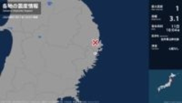 岩手県で最大震度1の地震　岩手県・大槌町