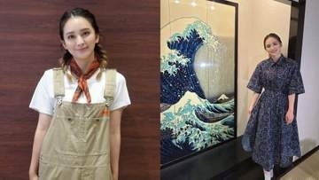 【 岡田結実 】　「26歳でもまだオーバーオールって似合うもんなんかねぇ」ギャル風から北斎バックの紺ドレス、黒髪変化まで…多彩なオフショットに絶賛の嵐