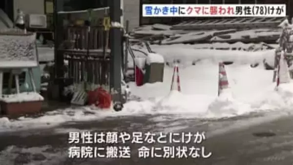 大雪警報のなか“雪かき中にクマ”　襲われた78歳の男性が顔や足などにけが　長野・野沢温泉村　中心部の温泉街で