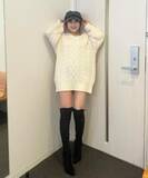 「【 鈴木奈々 】 「テーマはデートコーデです」　1,449円のニットワンピース×ニーハイブーツの絶対領域を披露　「ドライブデートしたーい！」」の画像1