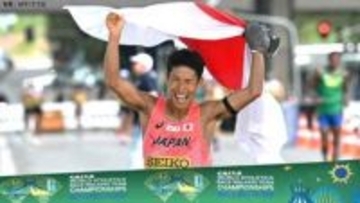 男子マラソン競歩、日本が団体金メダル ！ 勝木隼人が序盤から一人旅のトップでフィニッシュ【世界競歩チーム選手権】