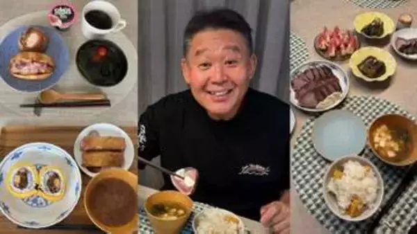 【 花田虎上 】　1日の「朝・昼・夕」3食ショット公開　「桃被り」の朝食から栗ご飯＆鰹のタタキの豪華夕食に「圧倒的なビジュアル」などの声