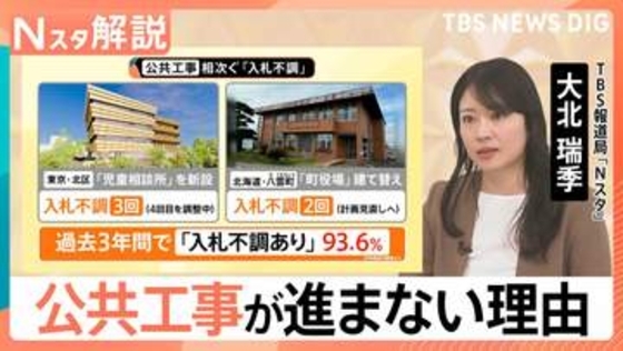 全国93％の自治体で「入札不調」児相や老朽化した町役場も…進まぬ公共工事　民間工事に“選ばれ負ける”背景【Nスタ解説】