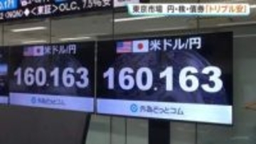 1年9か月ぶりの場面も　1ドル＝160円台の円安水準　東京市場は“円”“株”“債券”のトリプル安