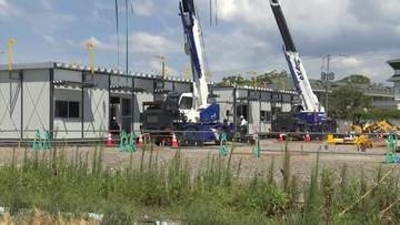 熊本地震の被災地 休日返上で仮設住宅の整備、八代市では宮崎県からのキッチンカーがかき氷とソフトクリーム振る舞う