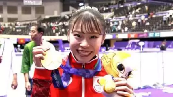 杉原愛子が体操女子個人総合で金メダル！「皆さんの応援がホンマにめっちゃ力になって」日本女子史上初の快挙【アジア大会】