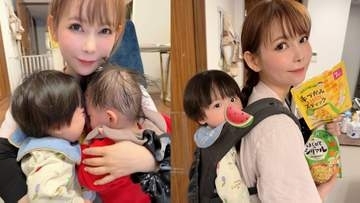 【 中川翔子 】　双子の“ダブルギャン泣き”におんぶ紐で奮闘　「今だけの瞬間」と愛しさあふれる日常公開　先輩ママへ質問も