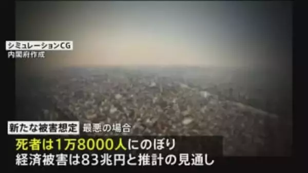 首都直下地震の新たな被害想定　死者1万8000人　経済被害は83兆円と推計か　年内にも公表へ