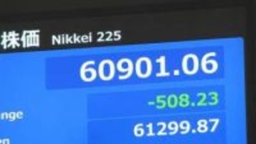 【速報】日経平均 一時500円以上値下がり　6万1000円台割り込む場面も