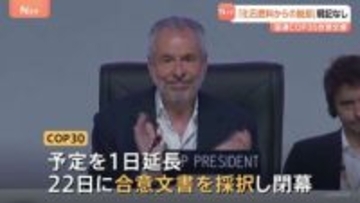 COP30が合意文書を採択 「化石燃料からの脱却」は盛り込まれず　80か国以上が賛同も産油国などが反対