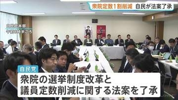 自民党「議員定数1割削減」法案を了承　法律施行から1年以内に結論が得られなければ実施　終盤国会の焦点に