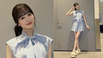 【 本田紗来 】　爽やかなストライプ柄の夏服コーデ披露　ファンへの熱中症対策メッセージも「まだまだ暑い日が続くけど、水分たくさんとってね！」