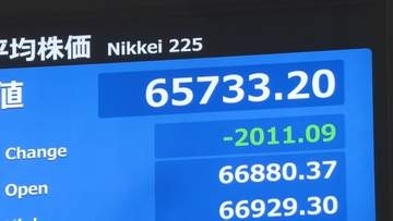 【速報】日経平均株価、一時2200円以上値下がり　米金利高に警戒感で半導体株安受け