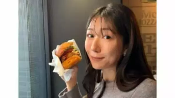 【 穂川果音 】　念願の絶品バーガーを堪能　ボリューム満点　「ランチに食べたら、夜ご飯までお腹空かなかった」