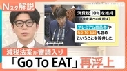 食料品の消費税「8→1％」減税法案が審議入り…外食10％維持で再浮上「Go To EAT」も　どうなる現金給付の対象【Nスタ解説】