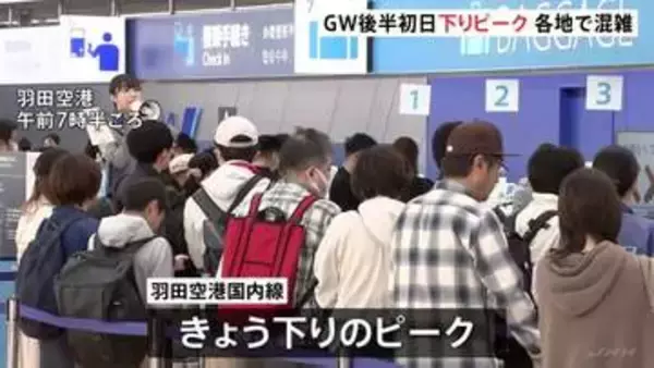 GW後半の5連休初日　新幹線各線は下りはほぼ満席 山形新幹線一部区間で運転見合わせ　空の便も国内線と出国がピーク　高速道路も渋滞
