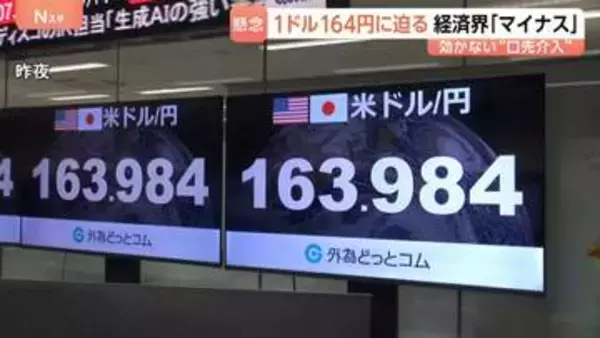 【1ドル164円に迫る】約40年ぶりの円安水準　片山大臣が介入ちらつかせ市場けん制も 経済界からデメリット懸念する声「行き過ぎた円安のマイナス大きい」