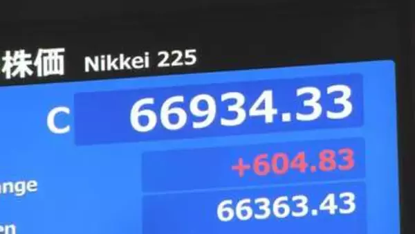 【速報】日経平均 終値も史上最高値更新　604円高の6万6934円で取引終了　市場関係者からは「短期的な過熱感否めない」との指摘も