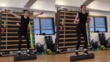 【 松島花 】「食欲増してます　運動すればOK」　ジムで「ぐらぐらバランス」笑顔で見せる驚異の体幹