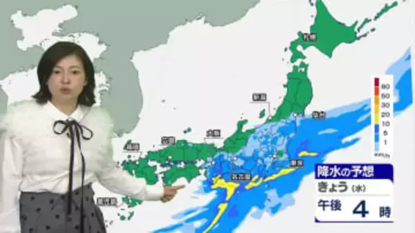 きょう（25日）久しぶりにまとまった雨　東京で10ミリ以上の雨が降るのは約3か月半ぶり　各地で空気潤うが沿岸部では雨脚が強まる所もある見込み