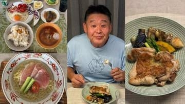 【 花田虎上 】　1日の食事メニューをブログで順次投稿　妻との冷やしラーメンランチや夜の「チキン×焼酎」晩酌ショット公開