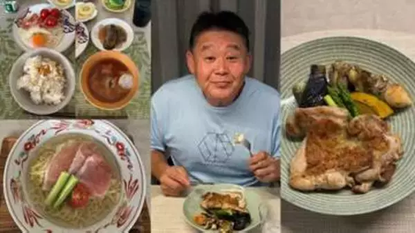 【 花田虎上 】　1日の食事メニューをブログで順次投稿　妻との冷やしラーメンランチや夜の「チキン×焼酎」晩酌ショット公開