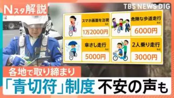 「自転車「車道走るのが怖い」車「1mの間隔は厳しい」 自転車に「青切符」各地で取り締まり【Nスタ解説】」の画像