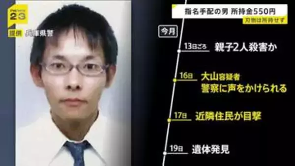 【兵庫・母娘殺害事件】指名手配の男が事件後に“複数の駅”の防犯カメラに写る　所持金は550円…空き家に一時滞在したか捜査【news23】