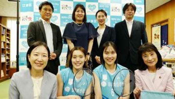 バドミトン・中西貴映＆岩永鈴の“キエリン”ペア　表敬訪問で32年ぶり日本開催のアジア大会での優勝誓う