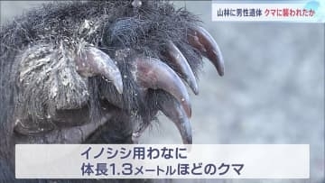 山林に男性（89）の遺体　頭や手に外傷　クマに襲われたか　近くのイノシシ用わなに体長1.3メートルほどのクマ　宮城・大和町