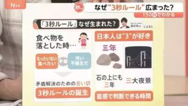 床に落とした食べ物…“3秒ルール”なぜ広まった？「もったいない・食べたい」vs「汚い・不衛生」の矛盾を解決？【Nスタ解説】
