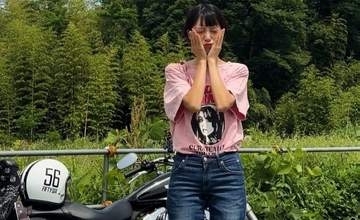 【笠井海夏子】バイク女子　愛車「ハーレーダビッドソン」との２ショットを公開