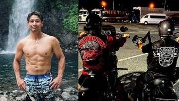 【 魔裟斗 】　恒例の夏ツーリングで “肉体美” 披露「今年もツーリングで滝遊び！」水着ショット＆愛車ハーレー公開にファン歓喜
